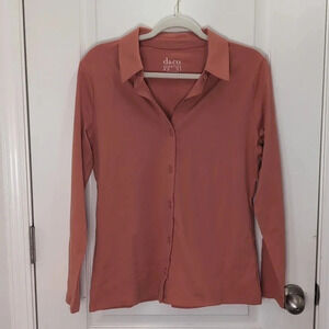 Denim&Co Women's Long Sleeve Full Button Top